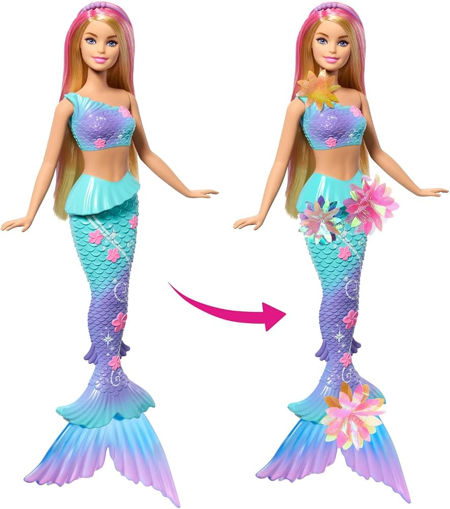 Barbie Fantasy Sereia Flores Magicas Loira Unidade