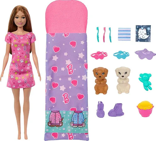 Barbie Family Festa do Pijama com Cachorrinh Unida