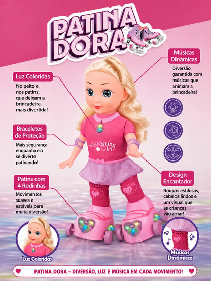 Boneca Patinadora Diversas Cores