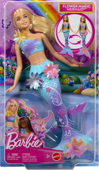 Barbie Fantasy Sereia Flores Magicas Loira Unidade