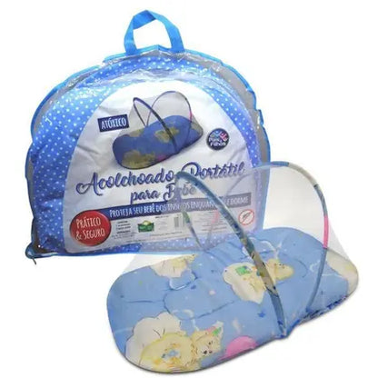 Acolchoado Portatil P/ Bebe -Grande - Azul