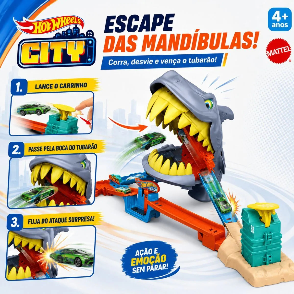 Hot Wheels City Pista Praia do Tubarao